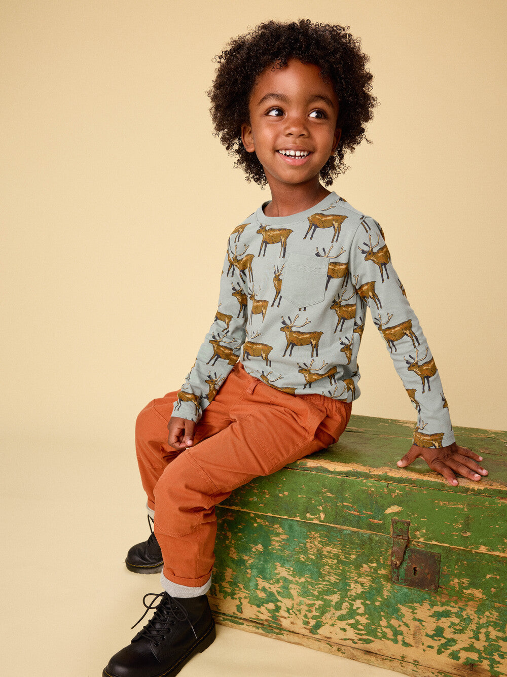 Tea Collection Painted Deer Pocket Tee