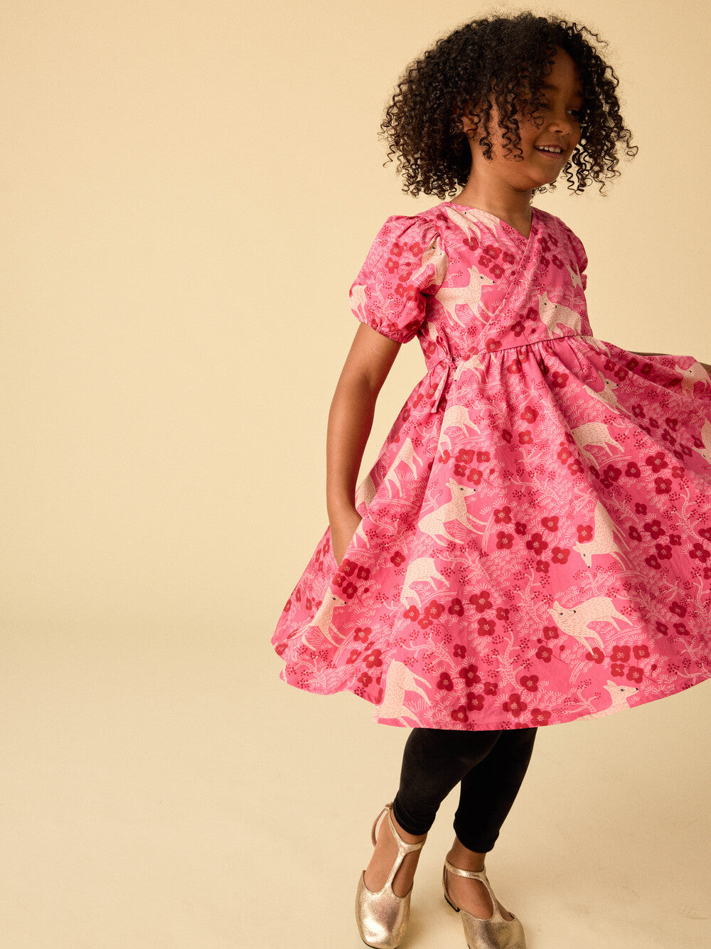 Tea Collection Tie Wrap Dress - Wandering Deer Floral