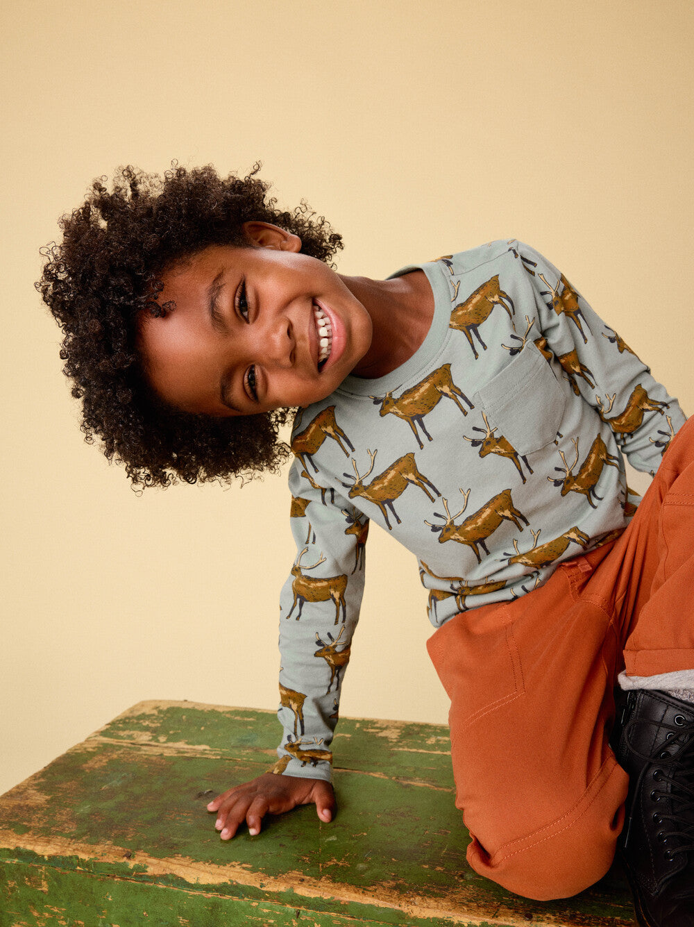 Tea Collection Painted Deer Pocket Tee