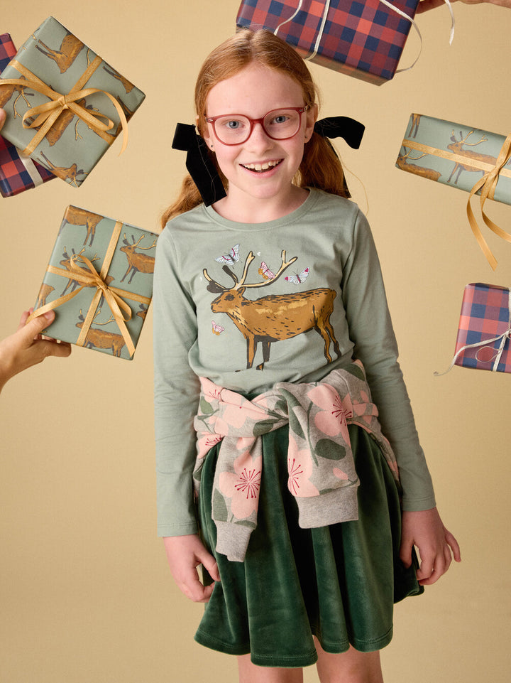 Tea Collection Deer & Butterflies Tee
