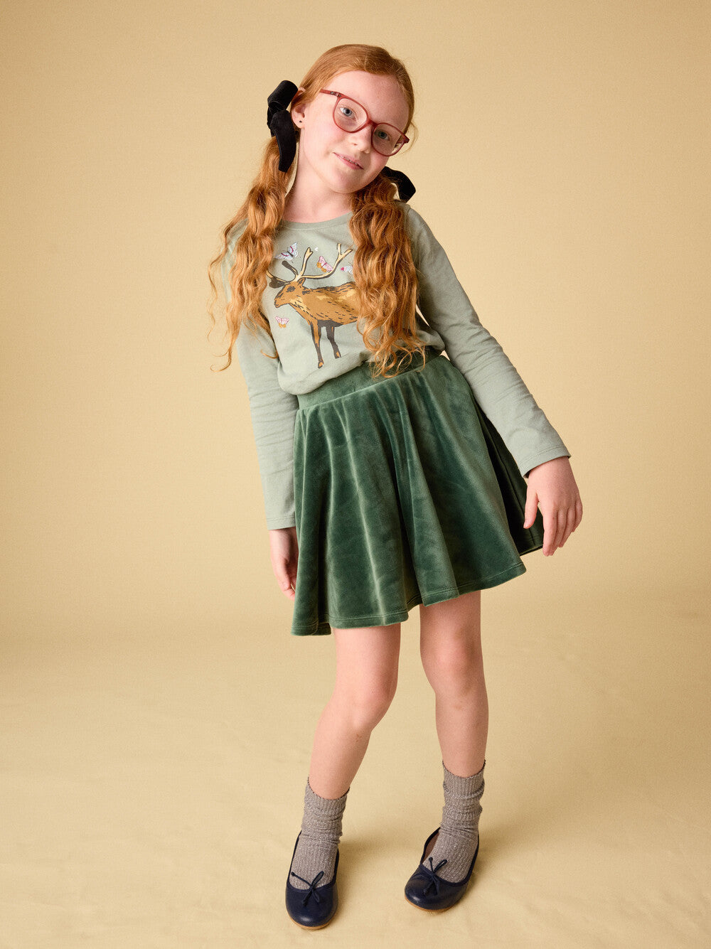 Tea Collection Deer & Butterflies Tee