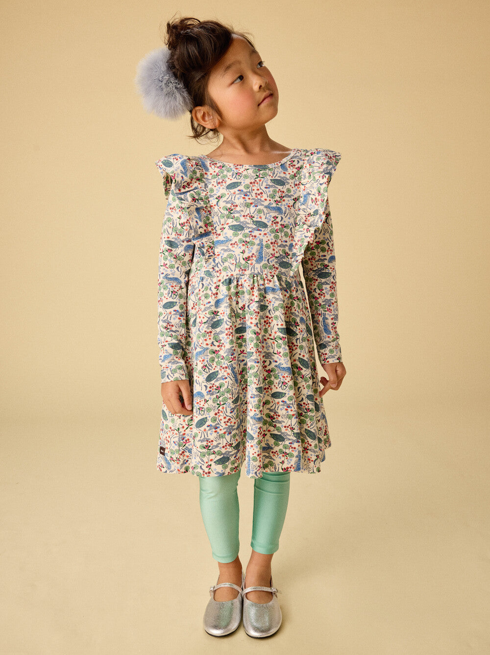 Tea Collection Ruffle Shoulder Ballet Dress - Rabbit & Turtle Folktale