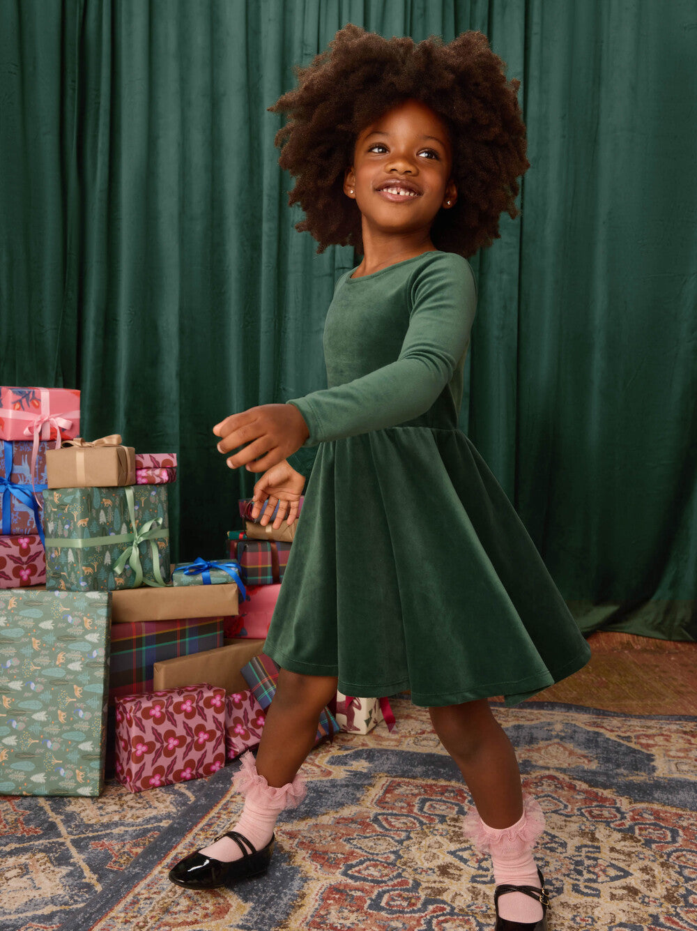 Tea Collection Velour Ballet Dress - Pineneedle