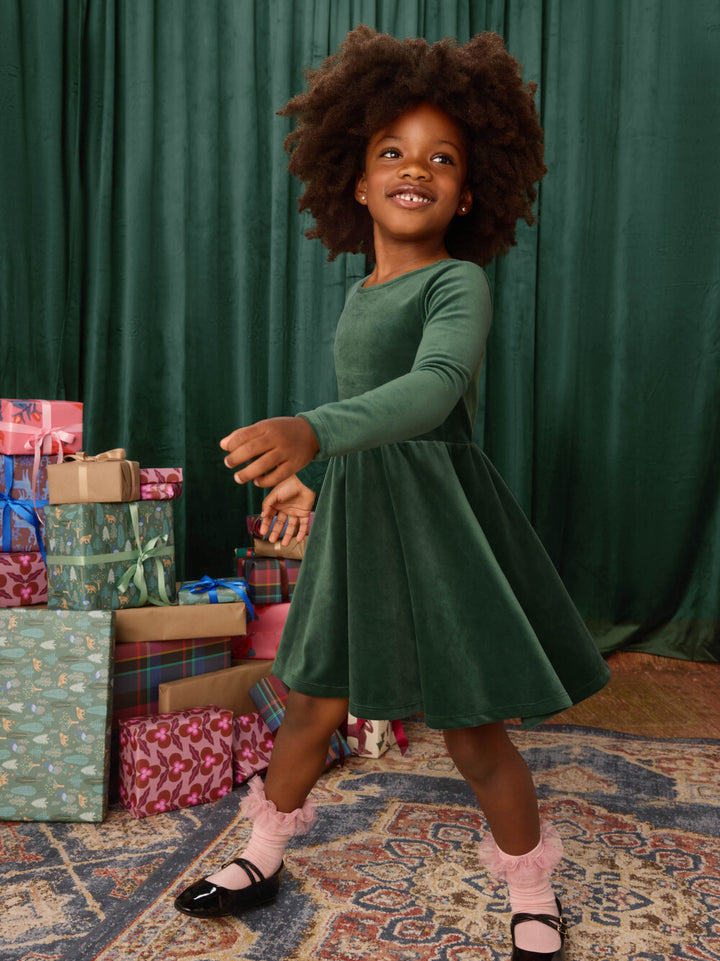 Tea Collection Velour Ballet Dress - Pineneedle