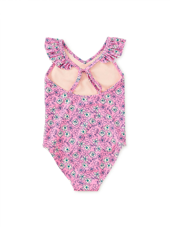 Tea Collection Ruffle One-Piece Swimsuit - Carnation Toss