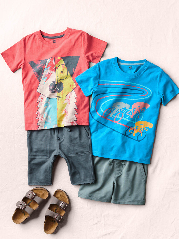 Tea Collection Bolt Dog Graphic Tee - Scarlet