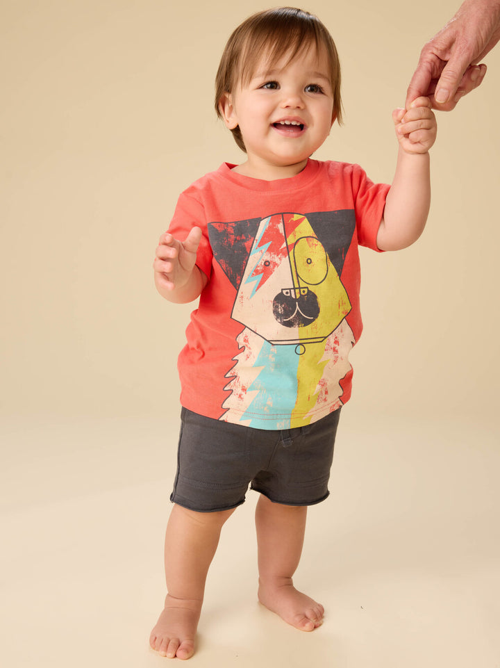 Tea Collection Bolt Dog Graphic Tee - Scarlet