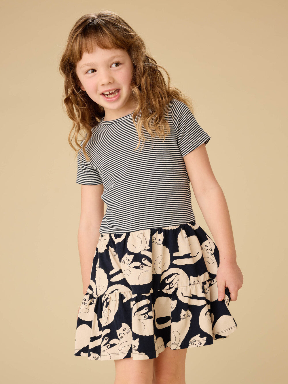 Tea Collection Tier Skirted Twirl Dress - Curious Cats