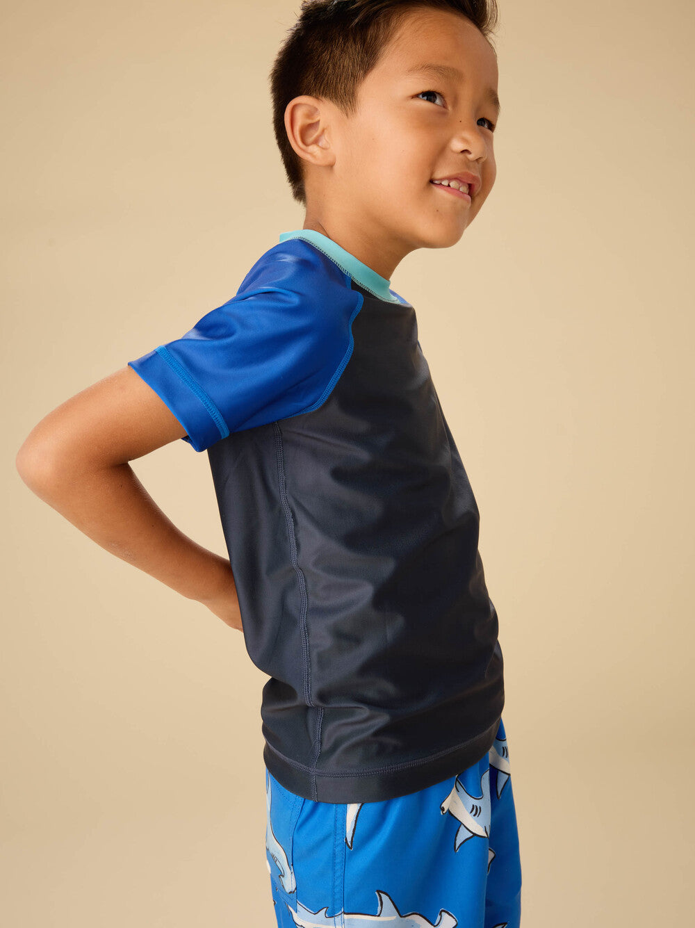 Tea Collection Short Sleeve Rash Guard - Indigo