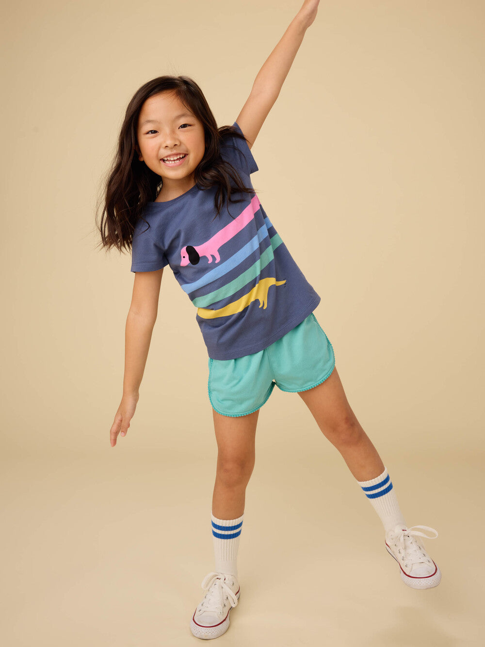 Tea Collection Pom-Pom Shorts - Glaze Blue