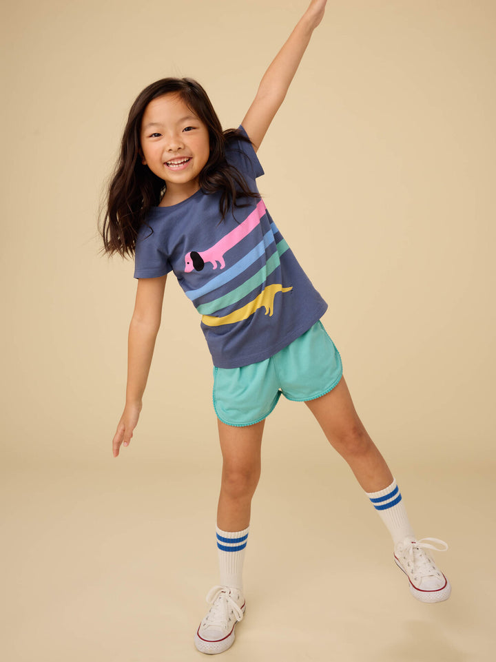 Tea Collection Pom-Pom Shorts - Glaze Blue