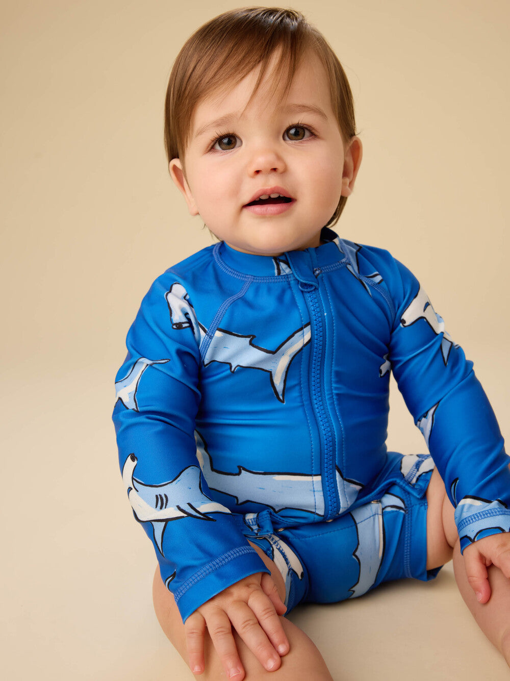 Tea Collection Rash Guard Baby Swimsuit - Hammerhead Sharks