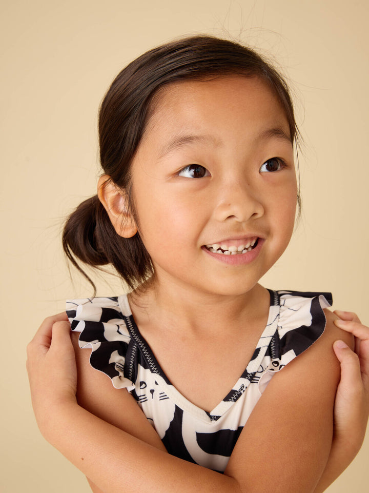 Tea Collection Ruffle One-Piece Swimsuit - Curious Cats