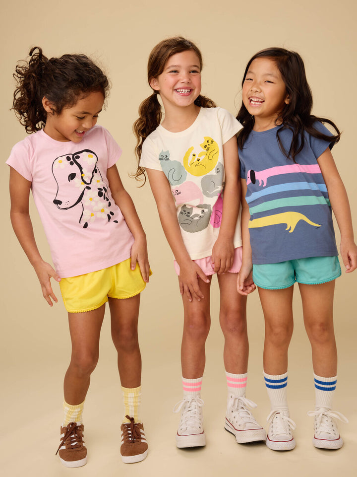 Tea Collection Pom-Pom Shorts - Glaze Blue