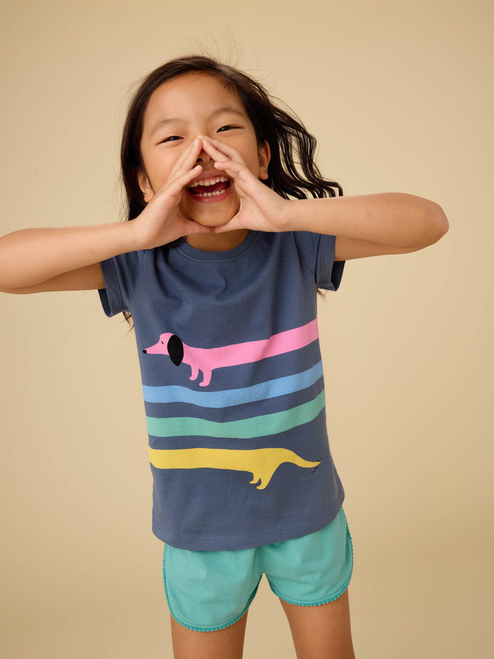 Tea Collection Pom-Pom Shorts - Glaze Blue