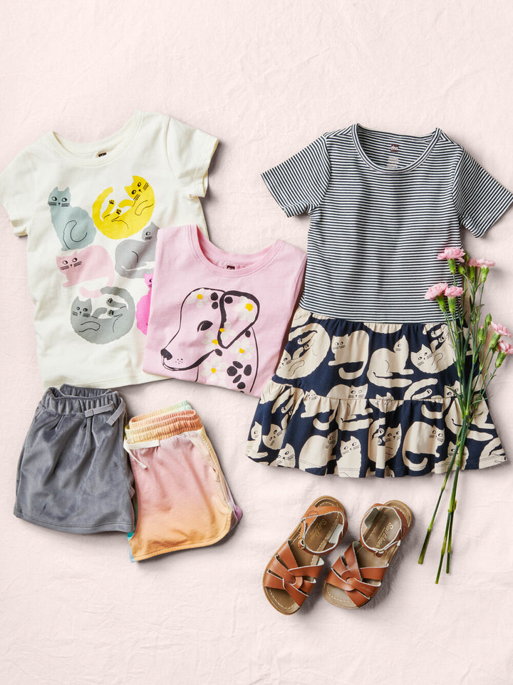 Tea Collection Colorful Cats Graphic Tee