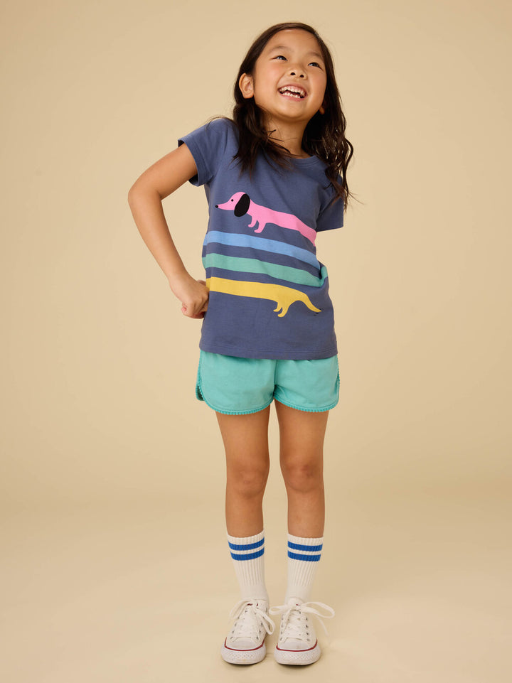 Tea Collection Pom-Pom Shorts - Glaze Blue