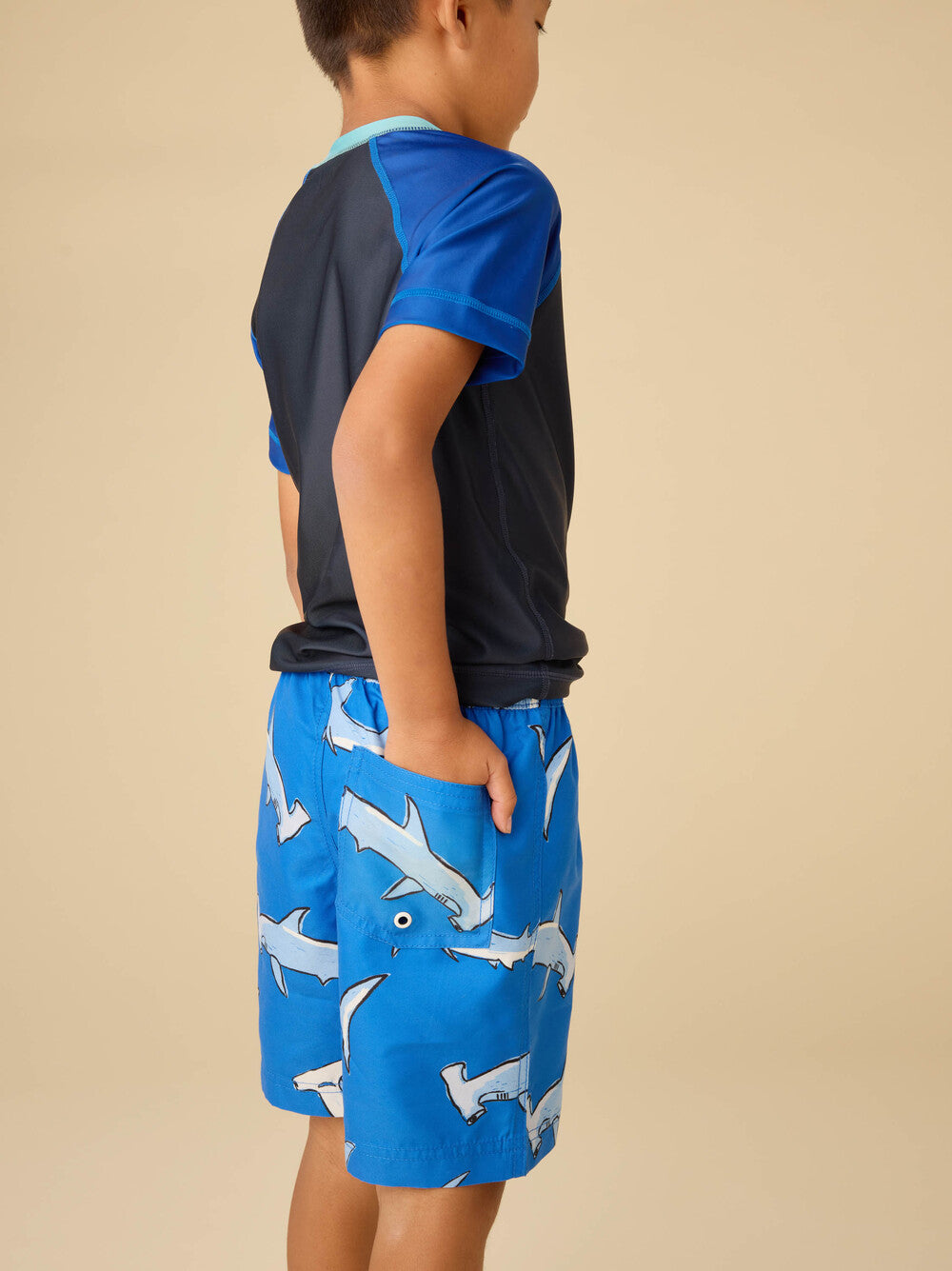 Tea Collection Mid-Length Swim Trunks - Hammerhead Shark