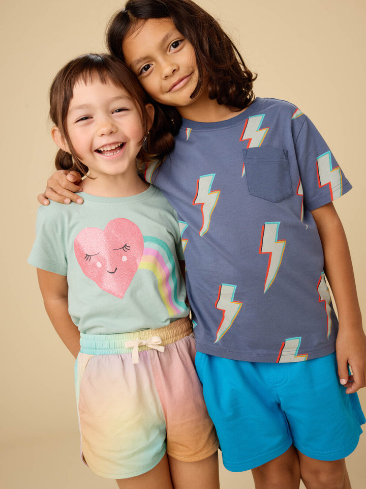 Tea Collection Printed Pocket Tee - Lightning Bolts