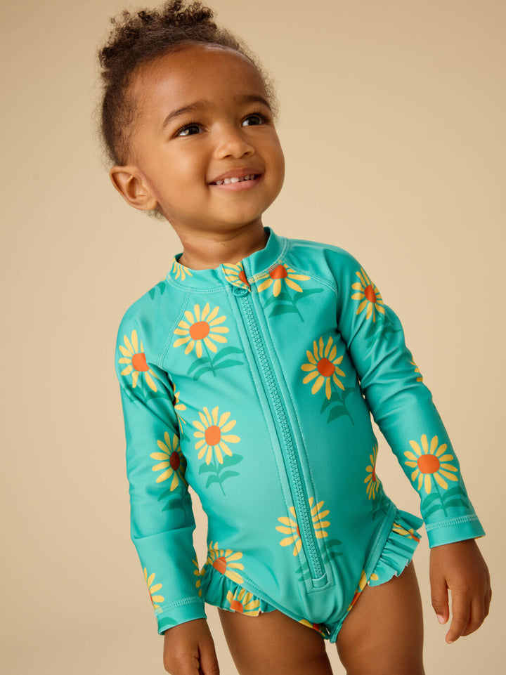 Tea Collection Rash Guard Baby Swimsuit - Sunflowers