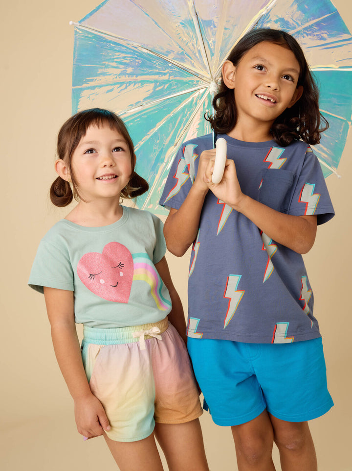 Tea Collection Printed Pocket Tee - Lightning Bolts