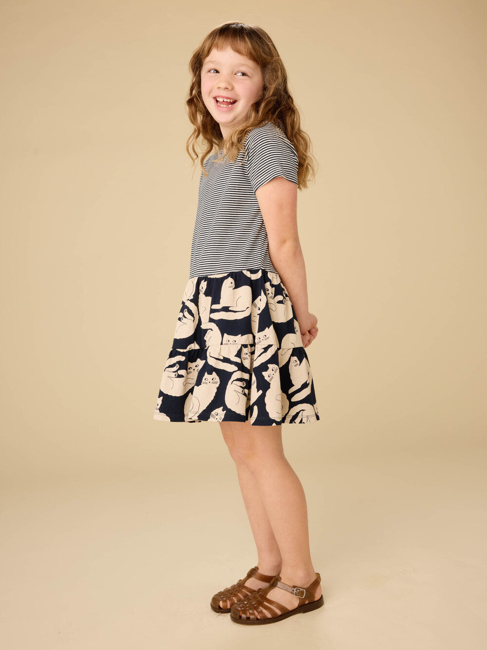 Tea Collection Tier Skirted Twirl Dress - Curious Cats