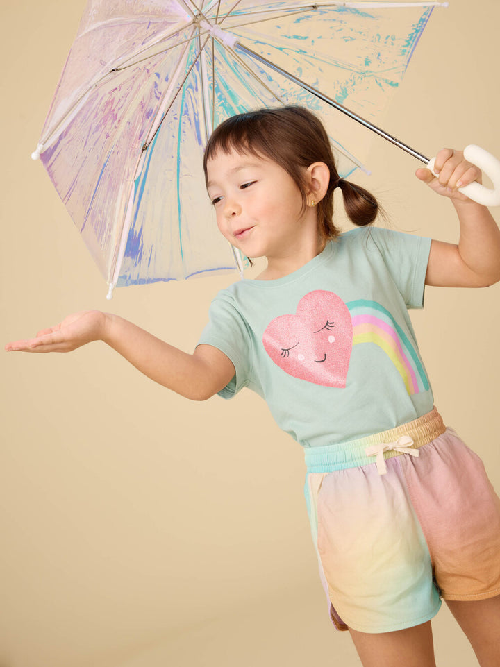 Tea Collection Tie Waist Shorts - Rainbow Gradiant