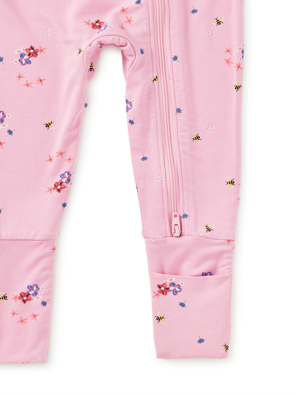 Tea Collection PlaySoft Footed Baby Romper - Busy Bees & Flowers