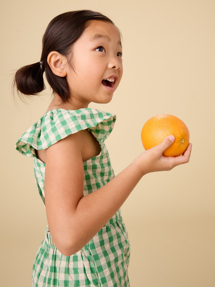 Tea Collection Flutter Strap Jumpsuit - Garden Party Check