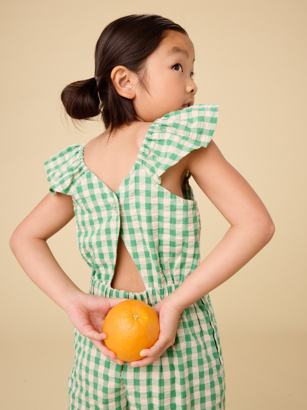 Tea Collection Flutter Strap Jumpsuit - Garden Party Check