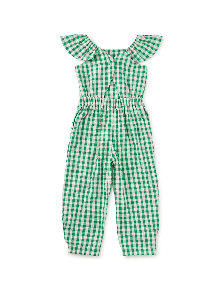 Tea Collection Flutter Strap Jumpsuit - Garden Party Check