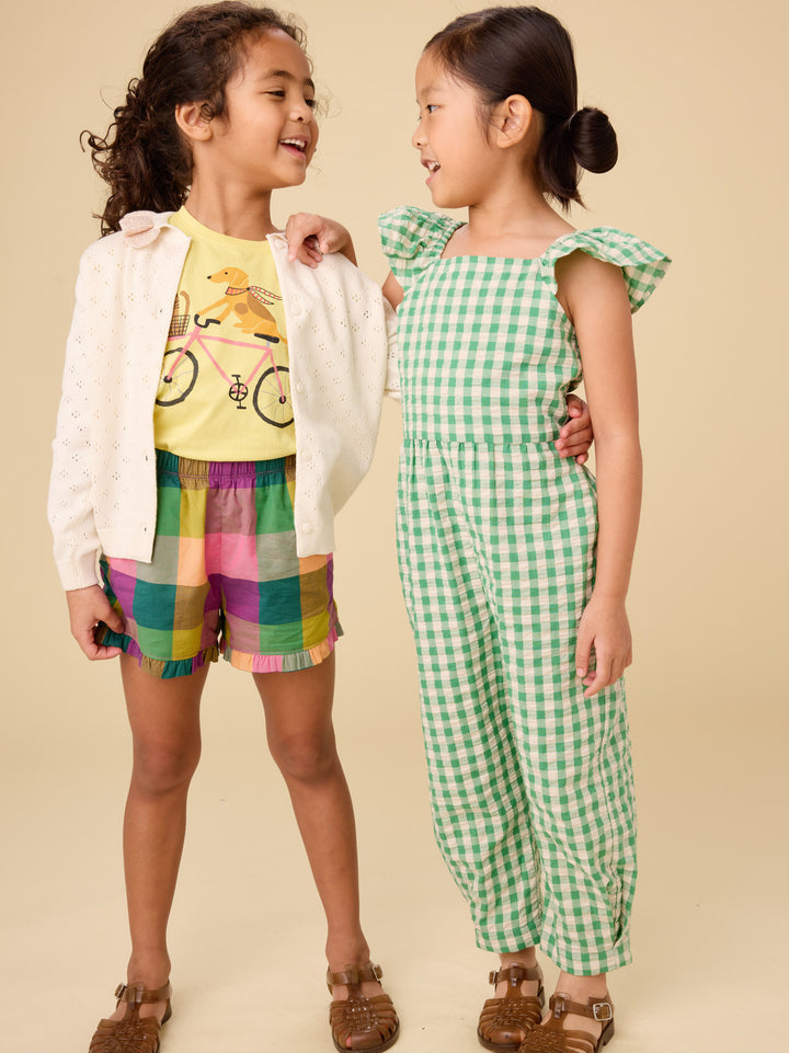 Tea Collection Flutter Strap Jumpsuit - Garden Party Check