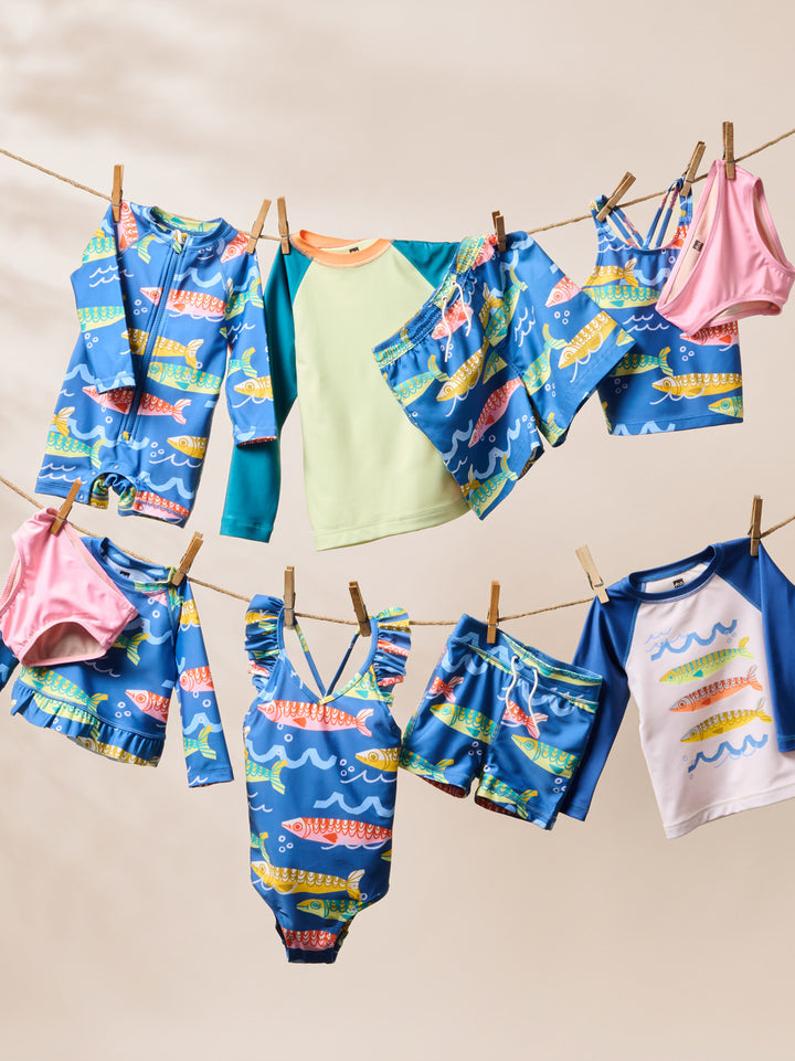 Tea Collection Rash Guard Baby Swim Set - Chalk