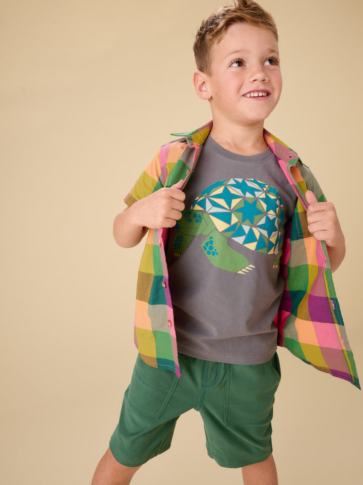 Tea Collection Knit Shortie - Botany Green