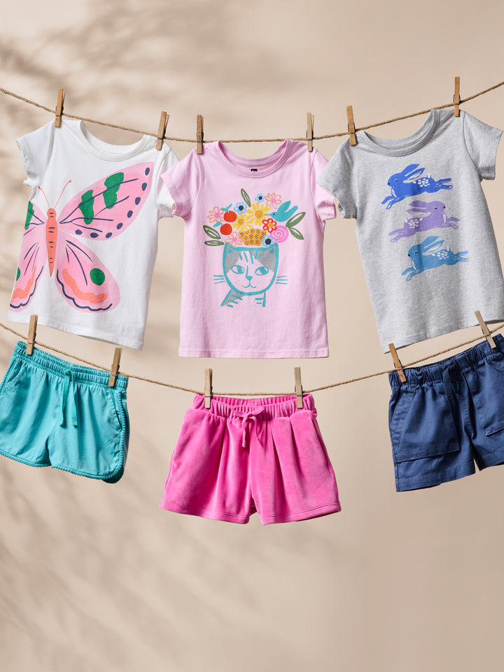 Tea Collection Flora & Feline Double-Sided Graphic Tee