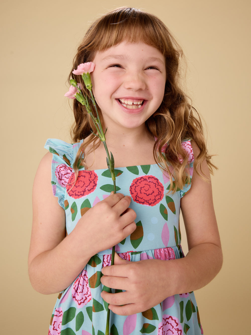 Tea Collection Reversible Wrap Romper - Spinning Carnations