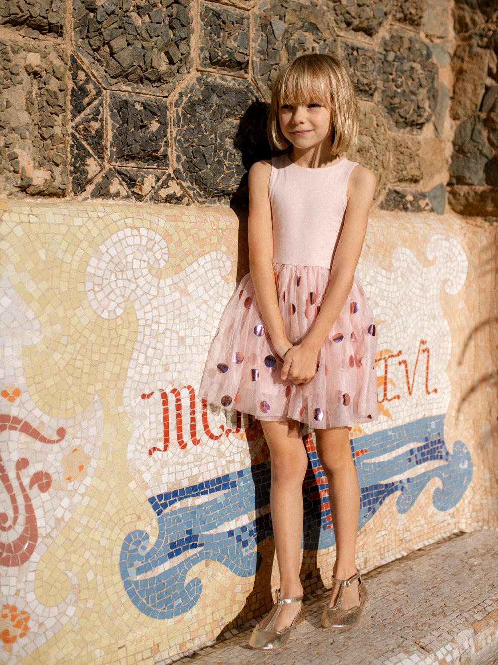 Tea Collection Printed Tulle Ballet Dress - Flamenco Dots
