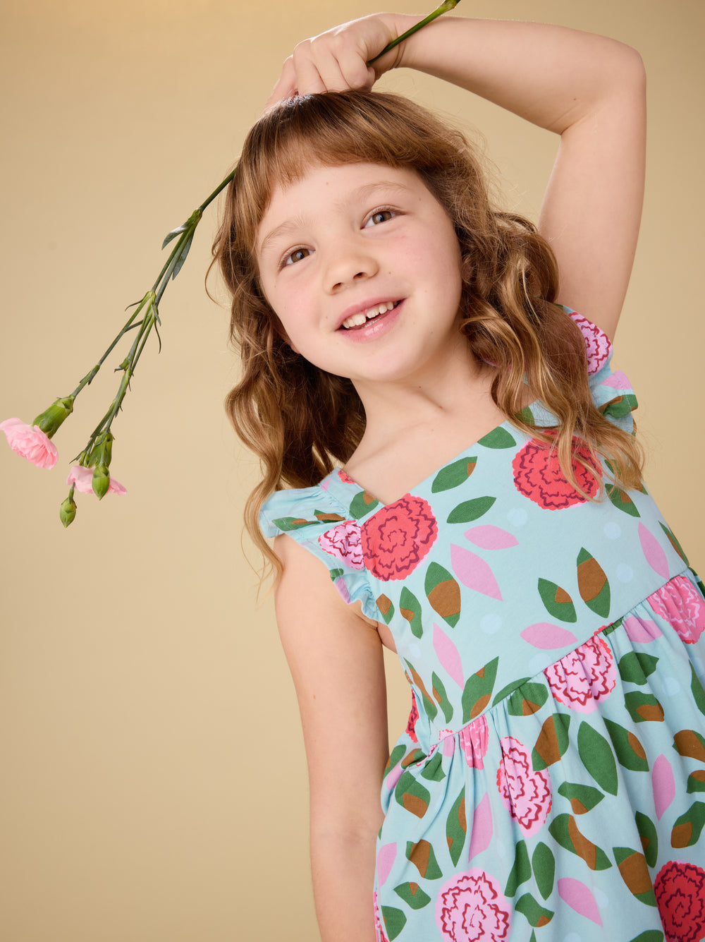 Tea Collection Reversible Wrap Romper - Spinning Carnations