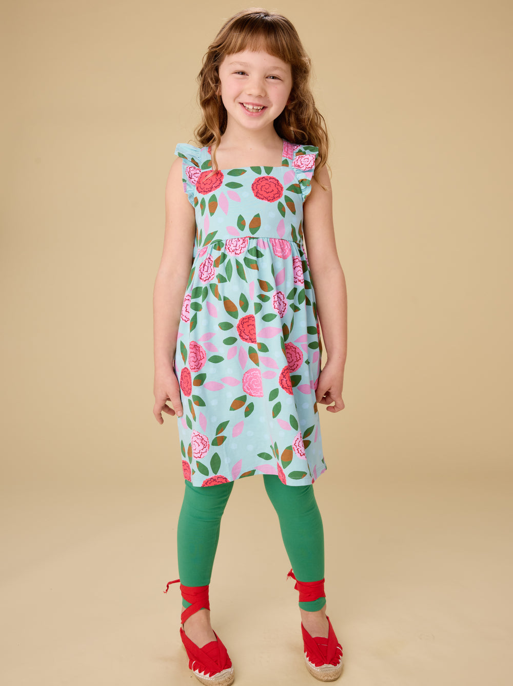 Tea Collection Reversible Wrap Romper - Spinning Carnations