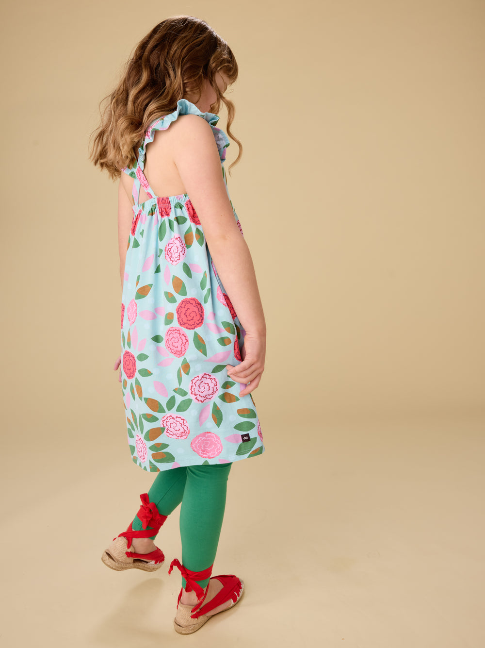 Tea Collection Reversible Wrap Romper - Spinning Carnations