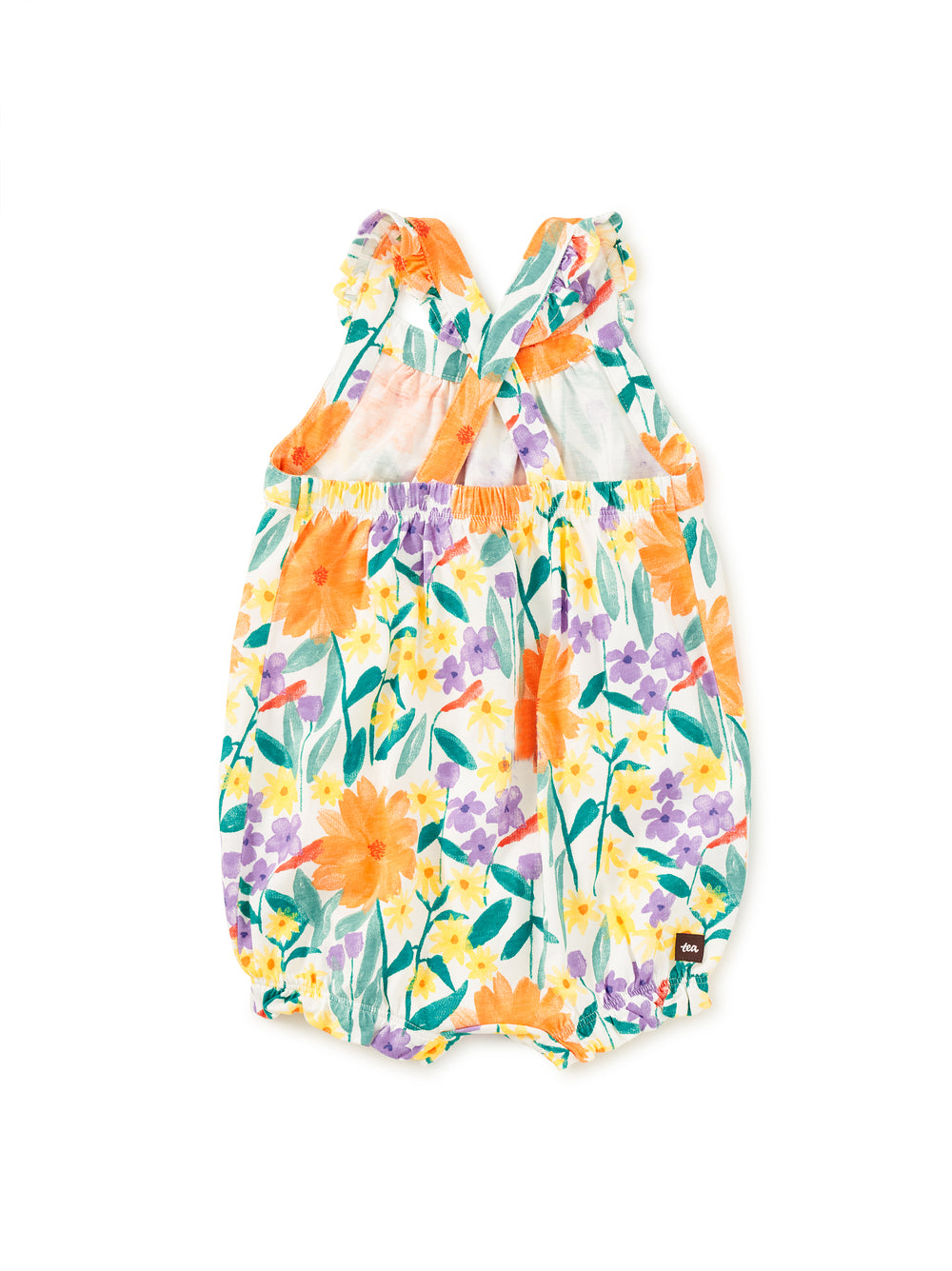 Tea Collection Cross Back Baby Romper - Watercolor Florals
