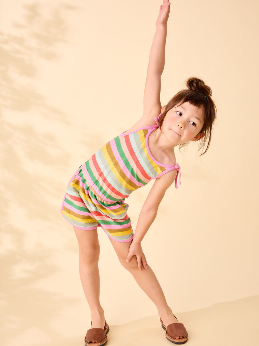Tea Collection Tie Shoulder Sporty Romper - San Sebastian Stripe