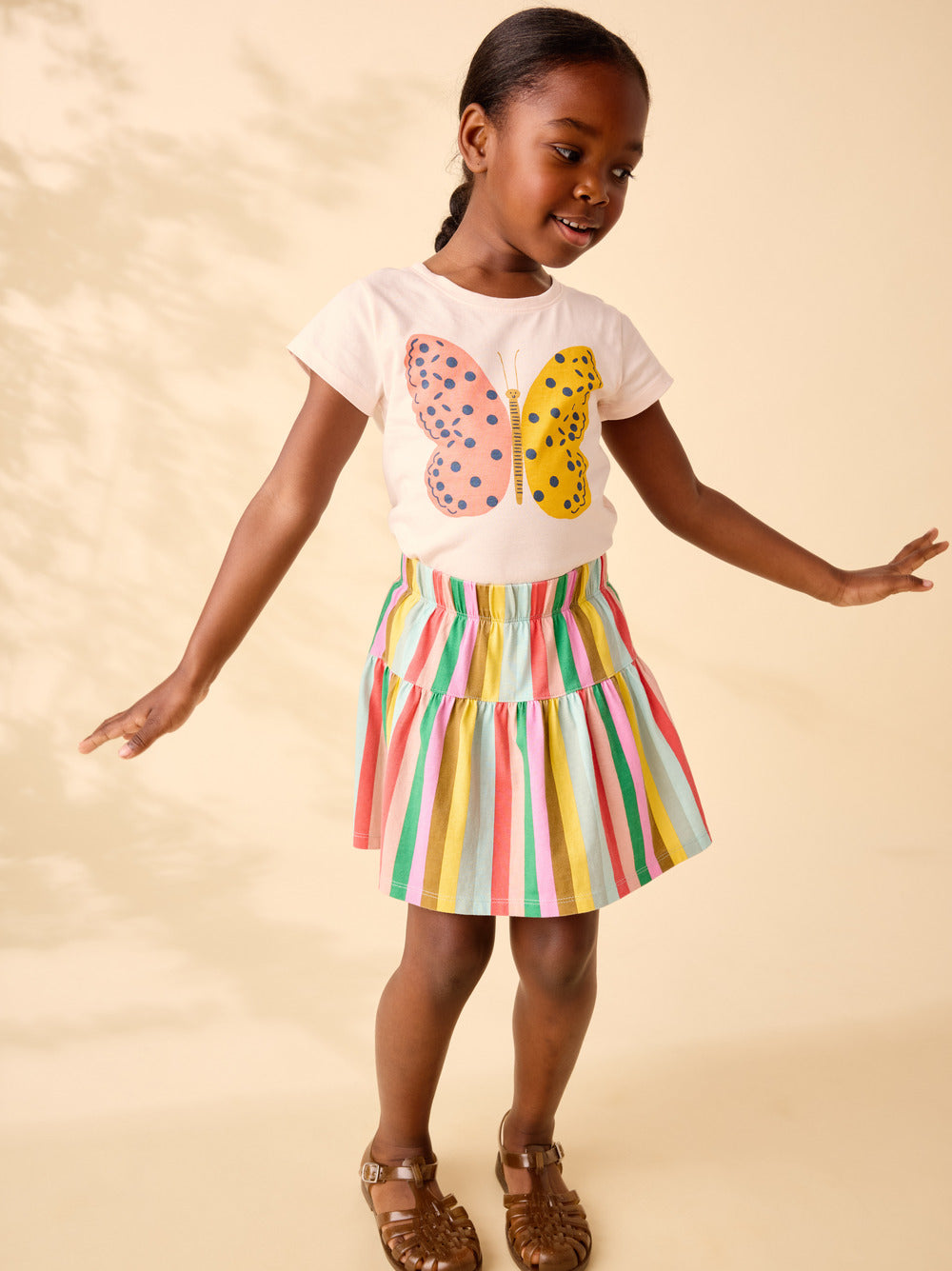 Tea Collection Tile Butterfly Graphic Tee - Creole Pink