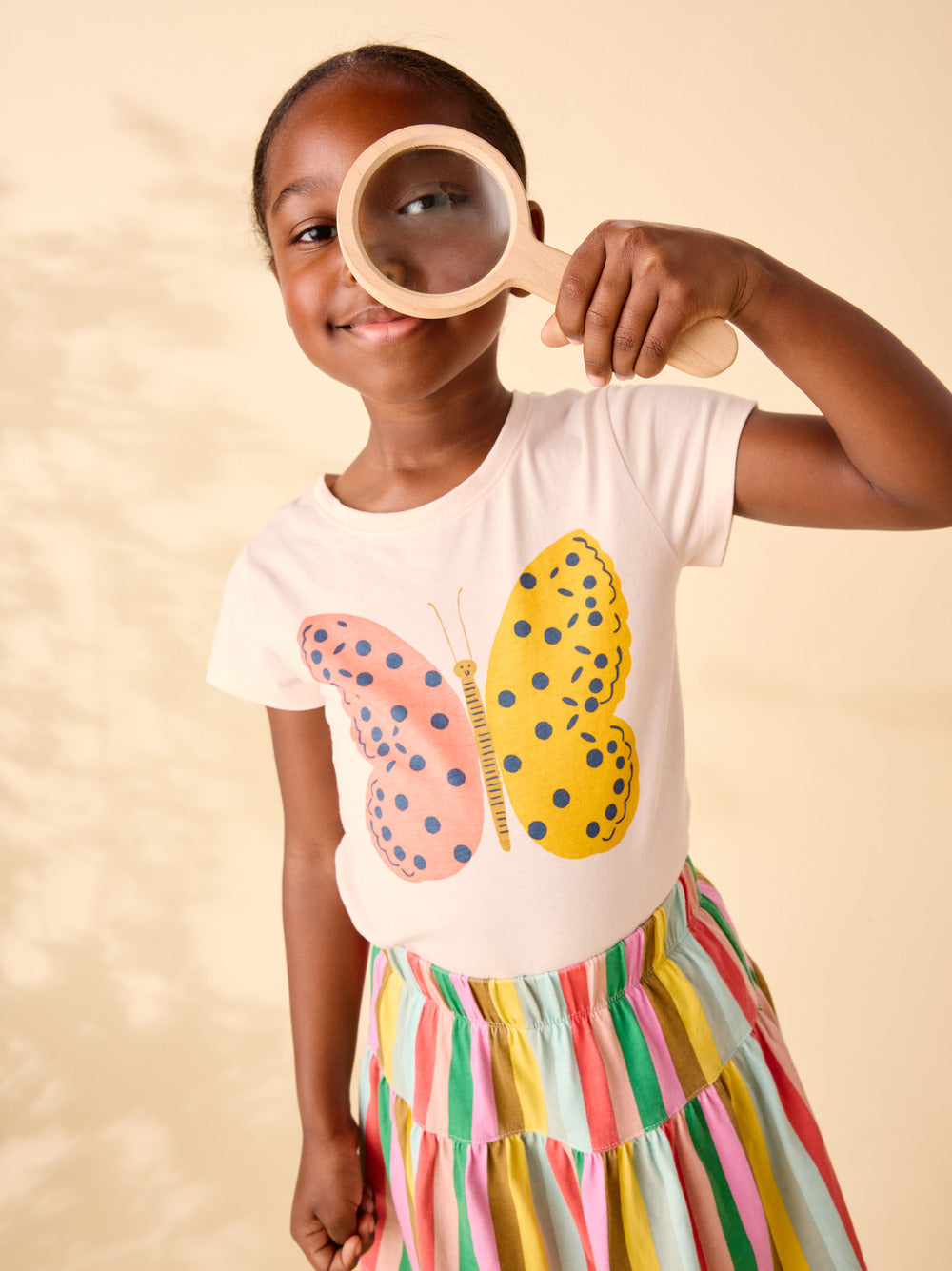 Tea Collection Tile Butterfly Graphic Tee - Creole Pink
