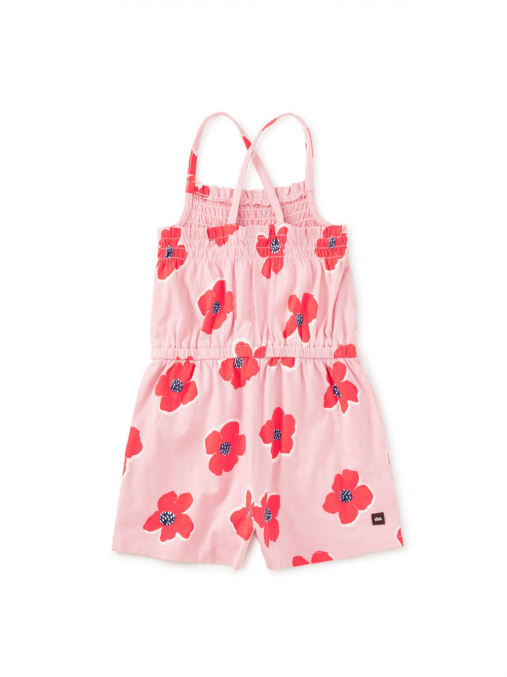 Tea Collection Smocked Strappy Romper - Rock Floral