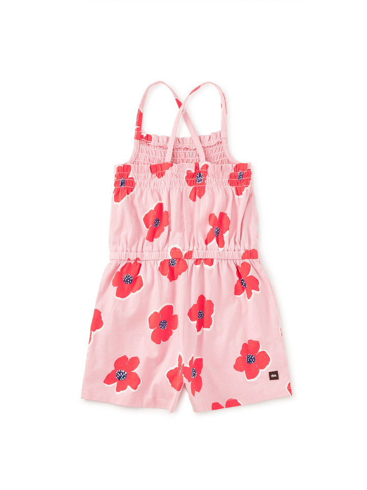 Tea Collection Smocked Strappy Romper - Rock Floral
