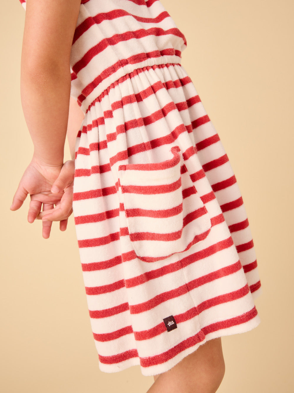 Tea Collection Terrycloth Tie Shoulder Twirl Dress - Pomme