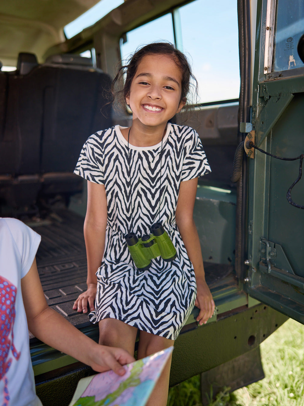 Tea Collection Short Sleeve Twirll Dress - Zebra Stripes