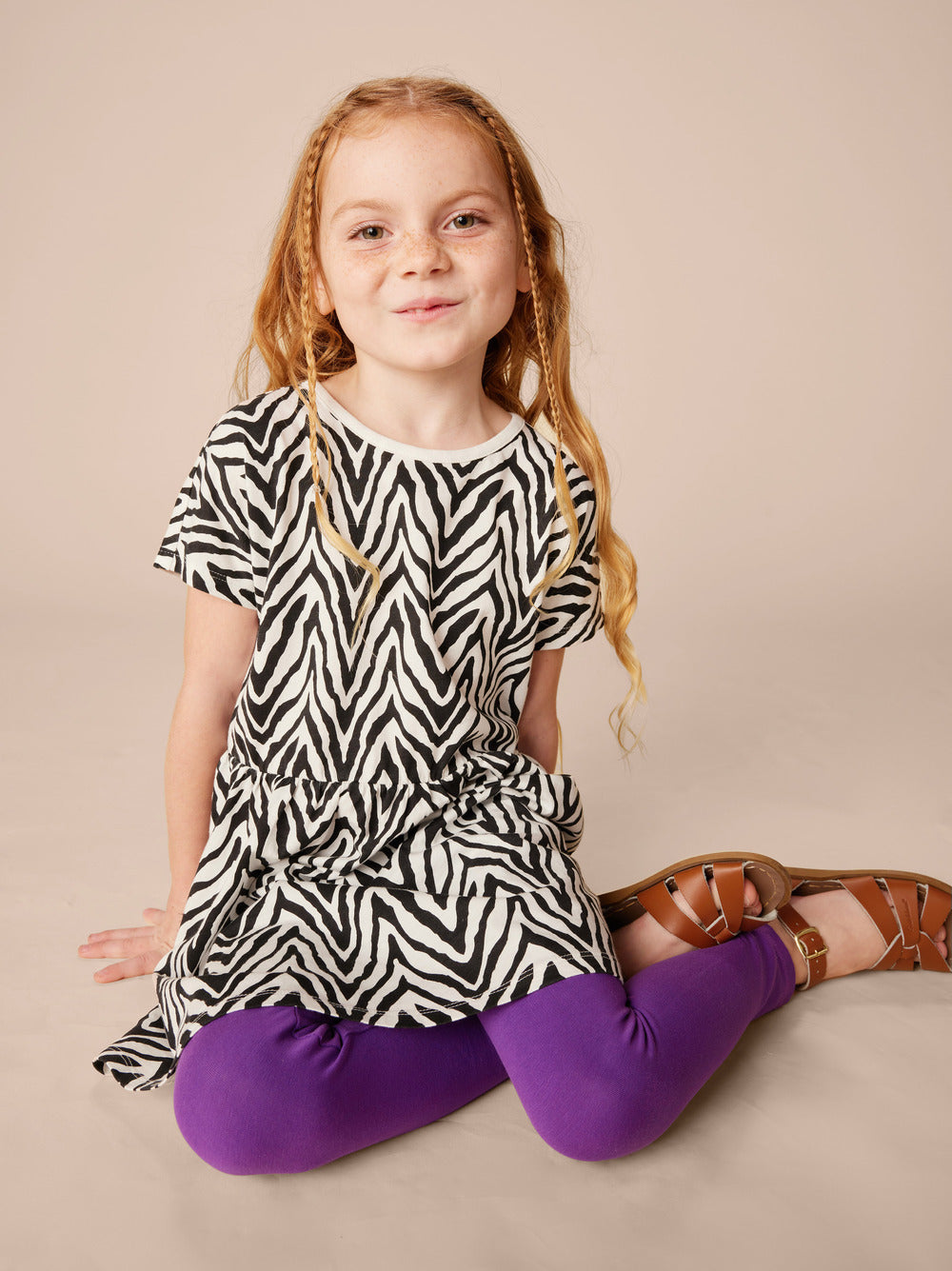 Tea Collection Short Sleeve Twirll Dress - Zebra Stripes