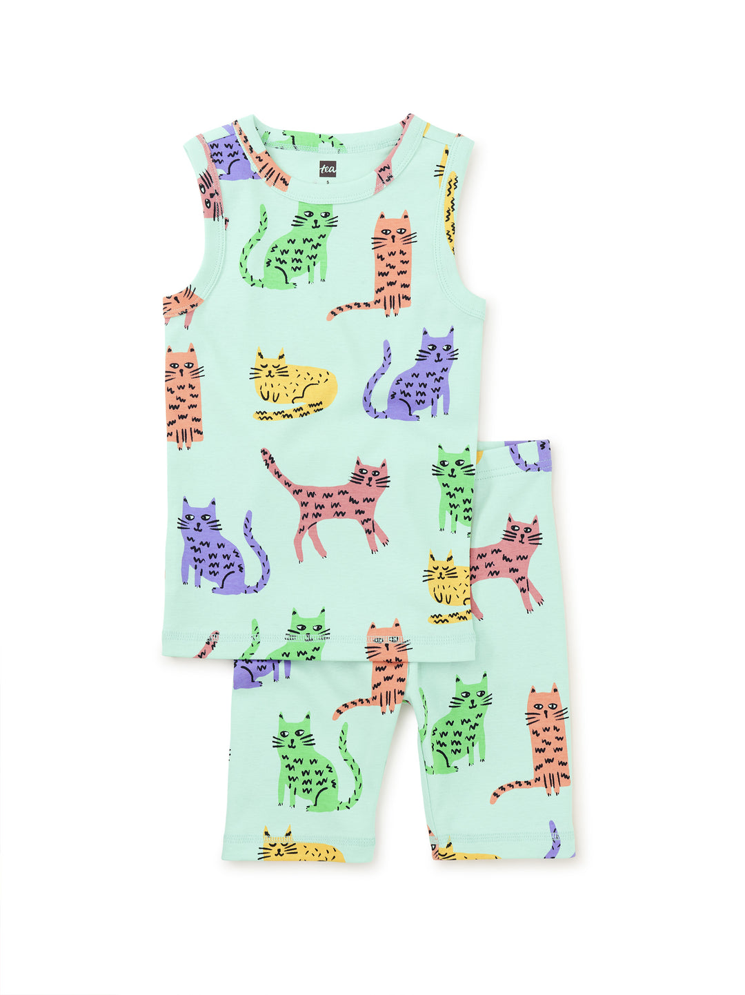 Tea Collection Summer Nights Tank Pajama Set - Colorful Cats